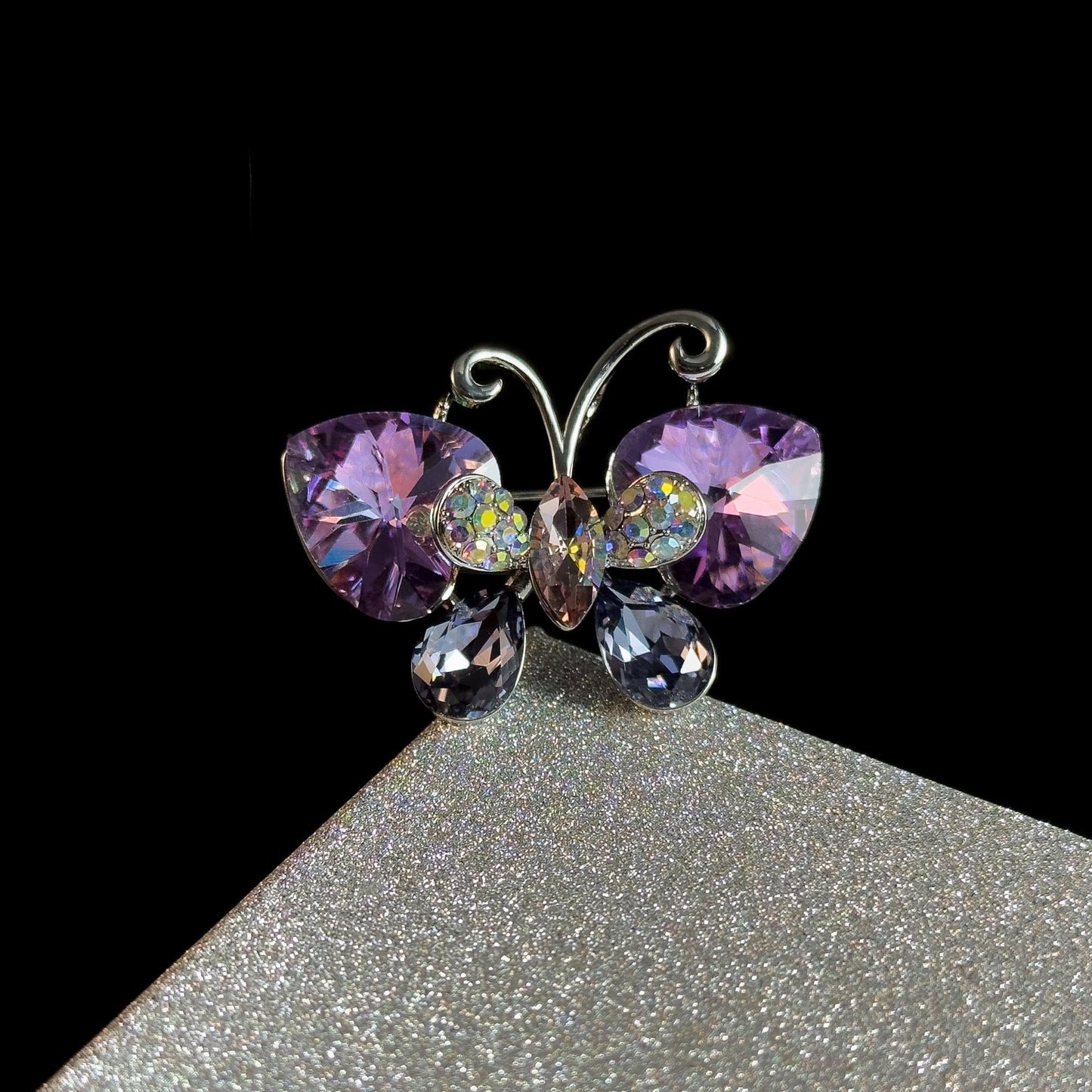 Amethyst Butterfly Brooch