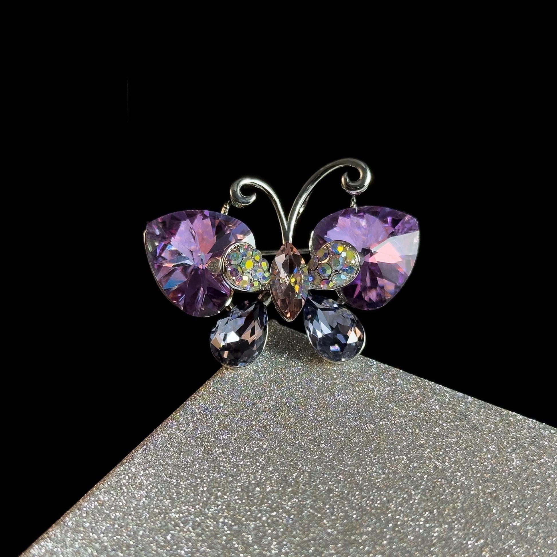 Amethyst Butterfly Brooch