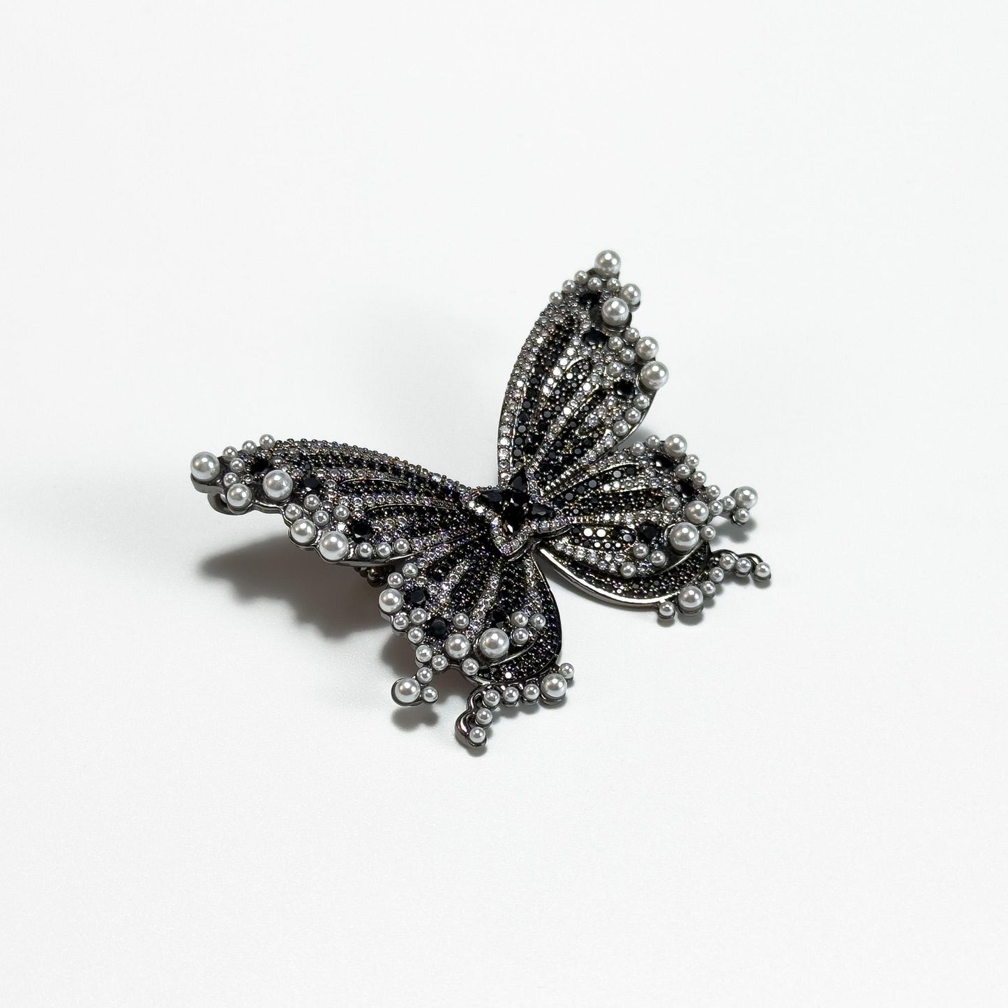 Black Butterfly-Shaped Brooch