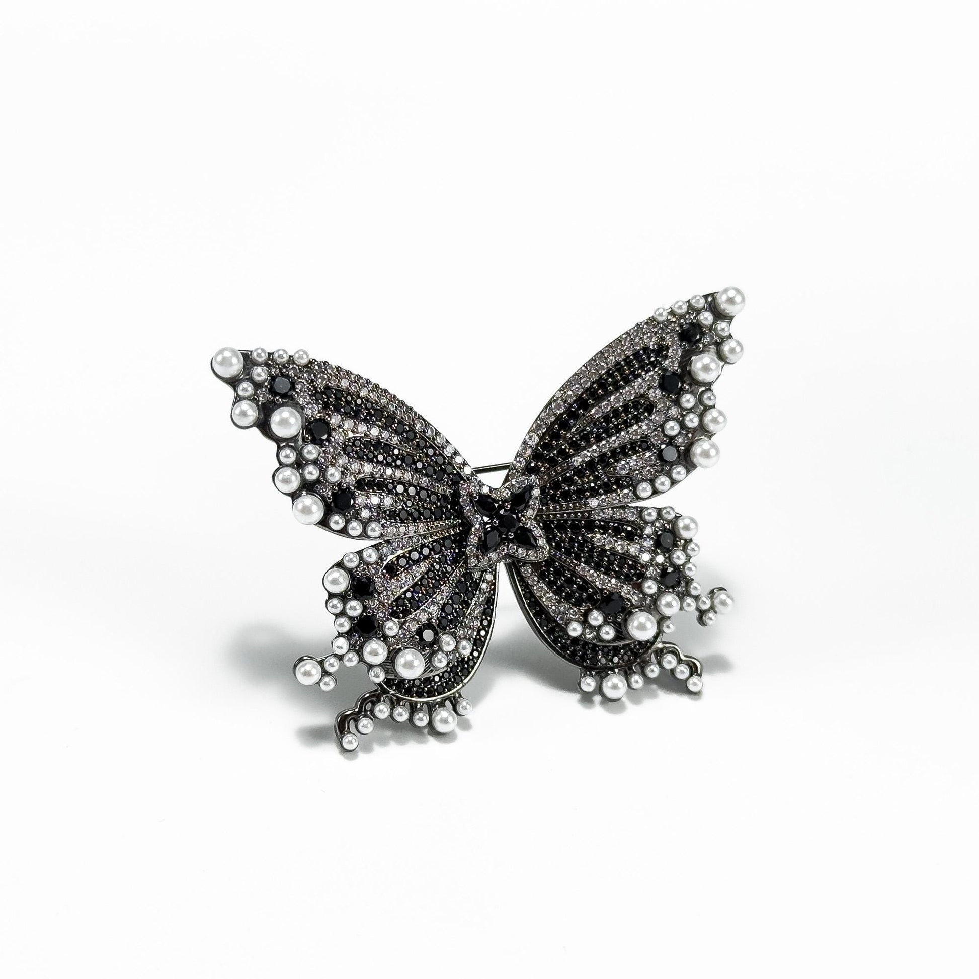 Black Butterfly-Shaped Brooch
