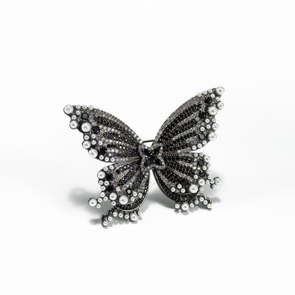 Black Butterfly-Shaped Brooch