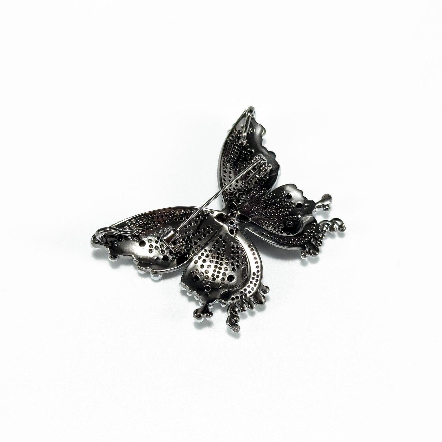 Black Butterfly-Shaped Brooch