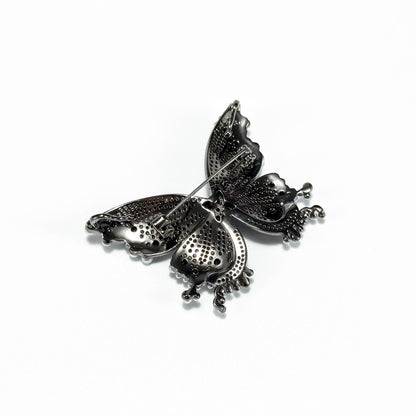 Black Butterfly-Shaped Brooch