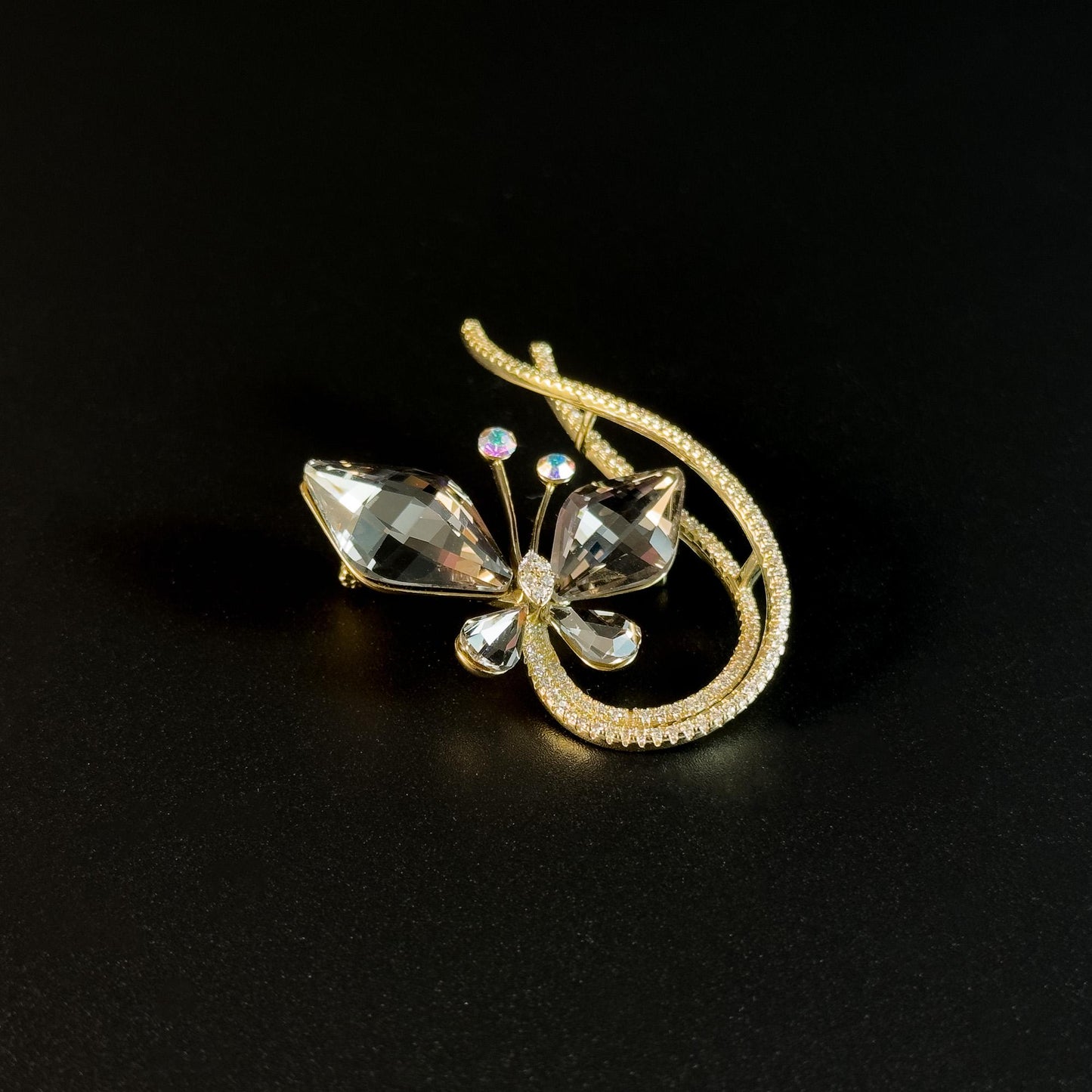 Crystal Butterfly Brooch