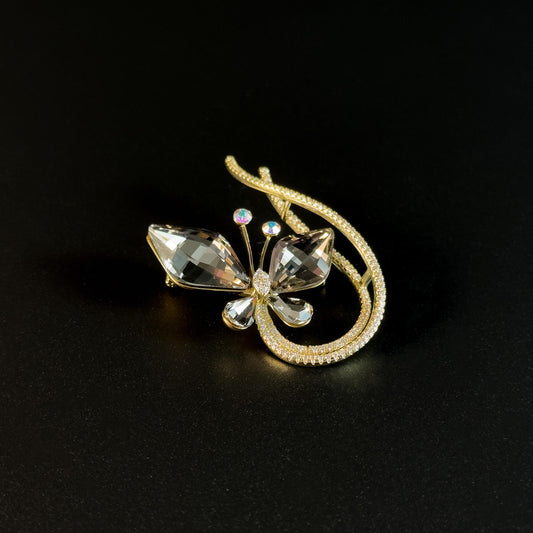 Crystal Butterfly Brooch