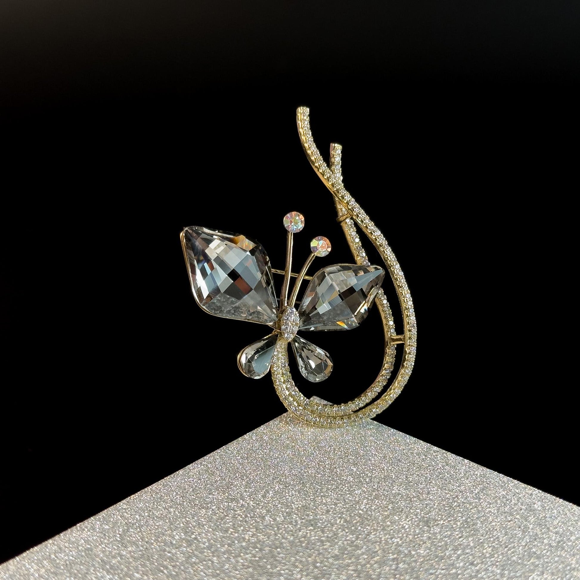 Crystal Butterfly Brooch