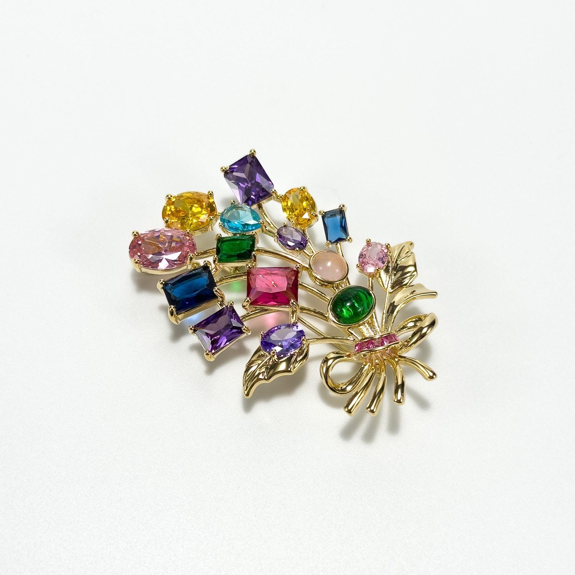 Rhinestone Resin Bouquet Brooch