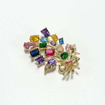 Rhinestone Resin Bouquet Brooch