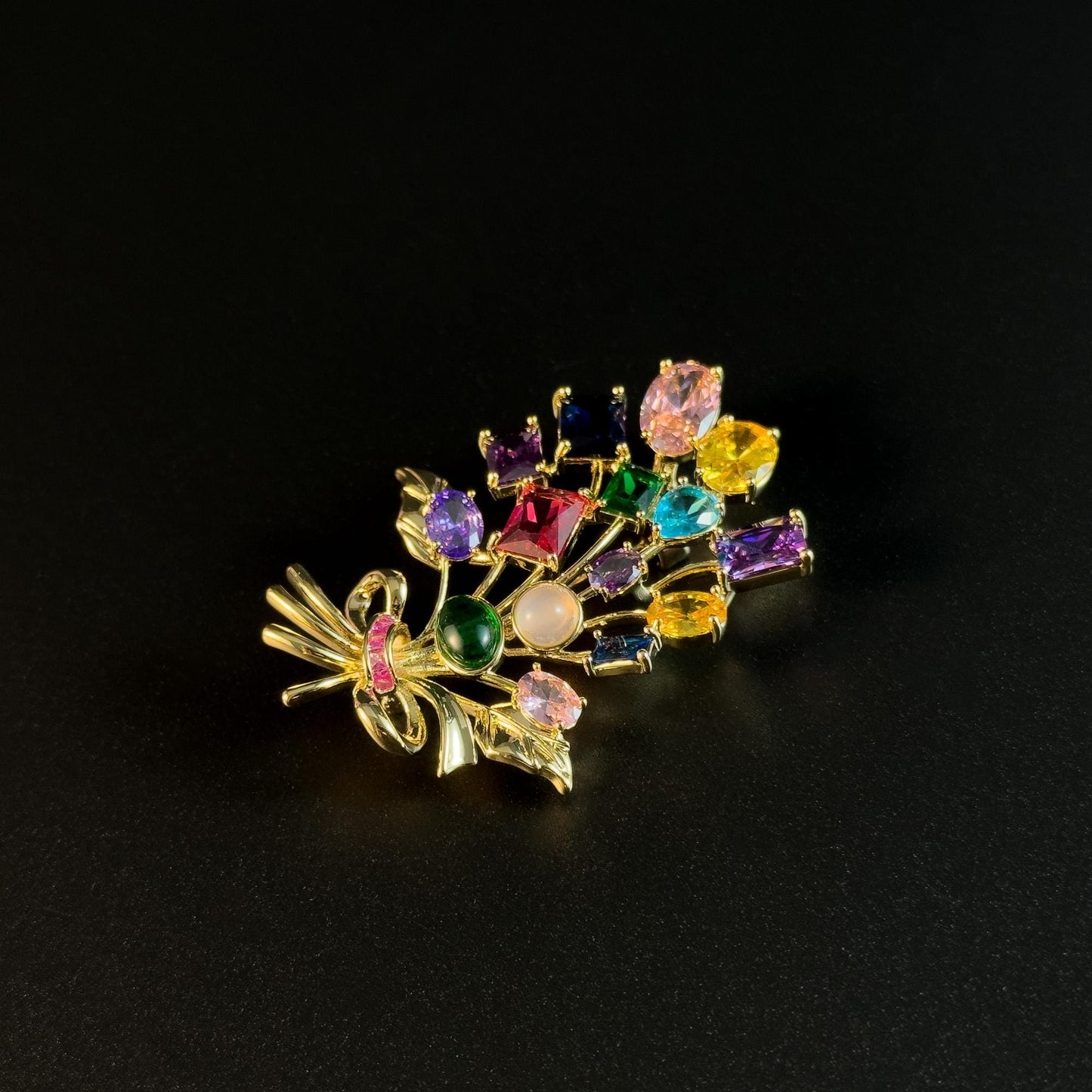 Rhinestone Resin Bouquet Brooch