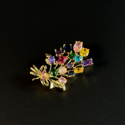 Rhinestone Resin Bouquet Brooch