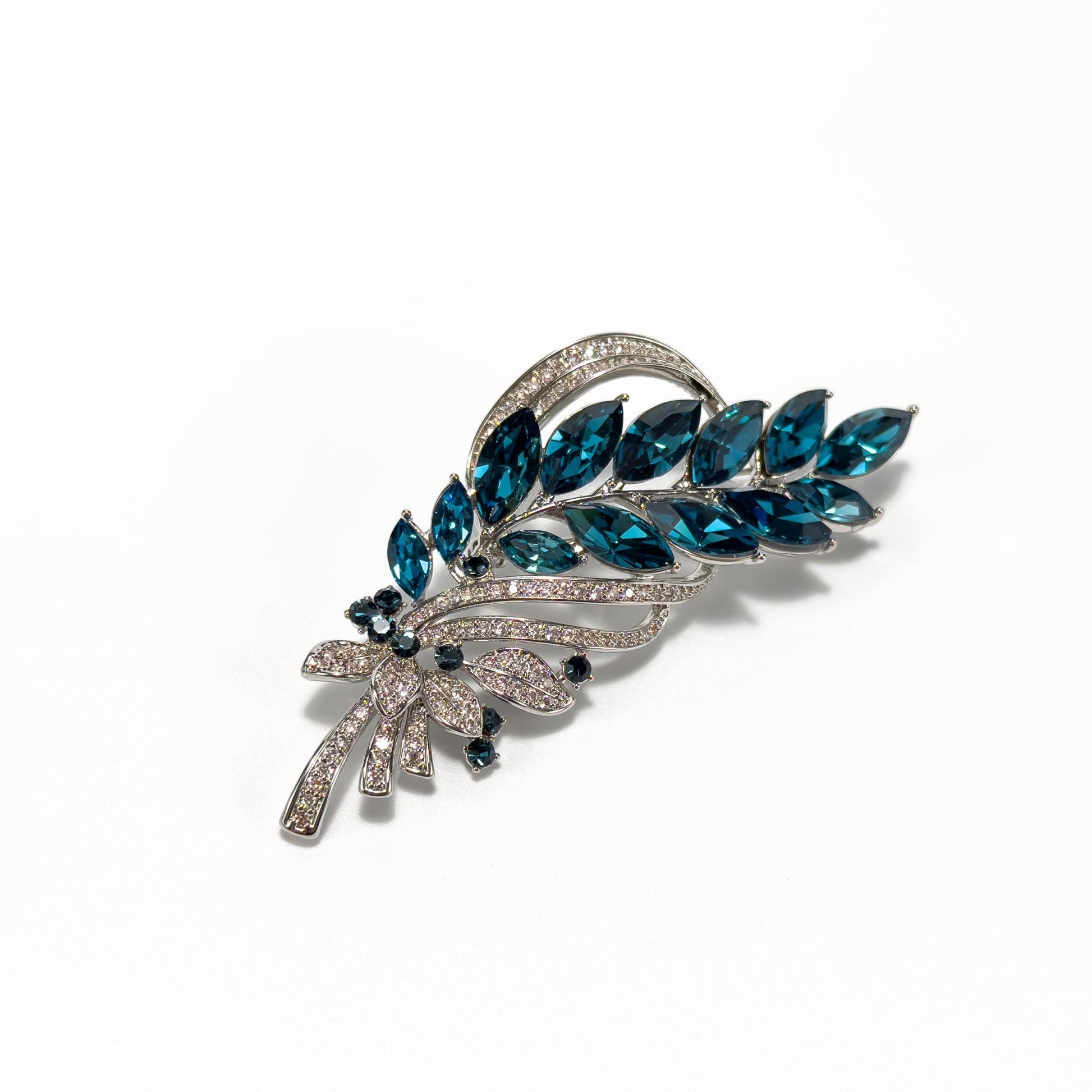 Blue Wheat Ear Brooch