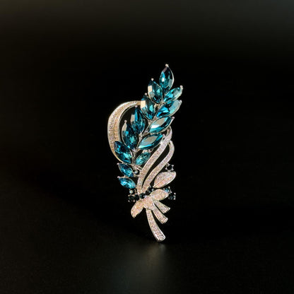Blue Wheat Ear Brooch