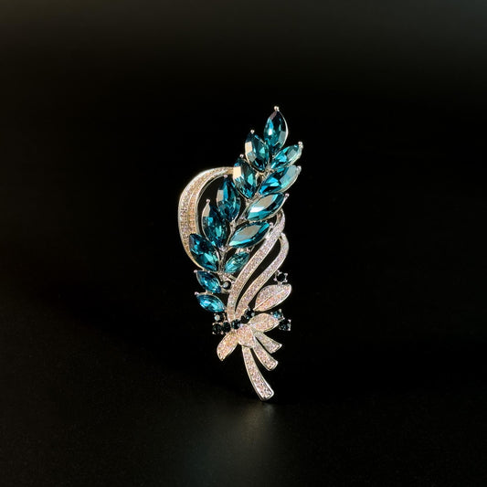 Blue Wheat Ear Brooch