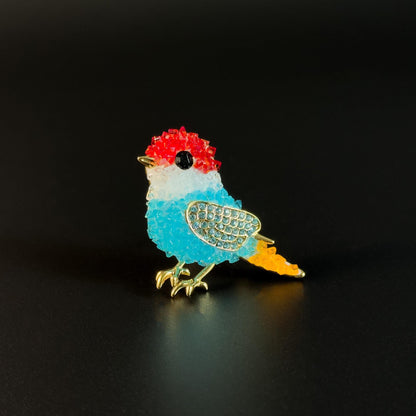Adorable Colorful Crystal Bird Brooch