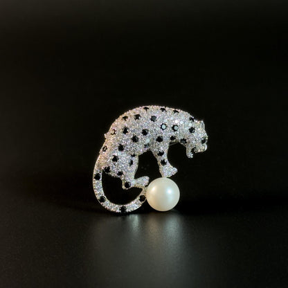 Silver Panther Brooch
