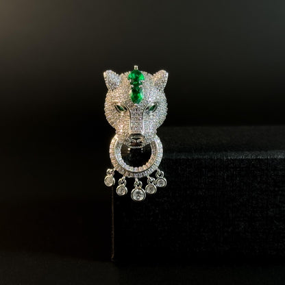 Silver Panther Brooch
