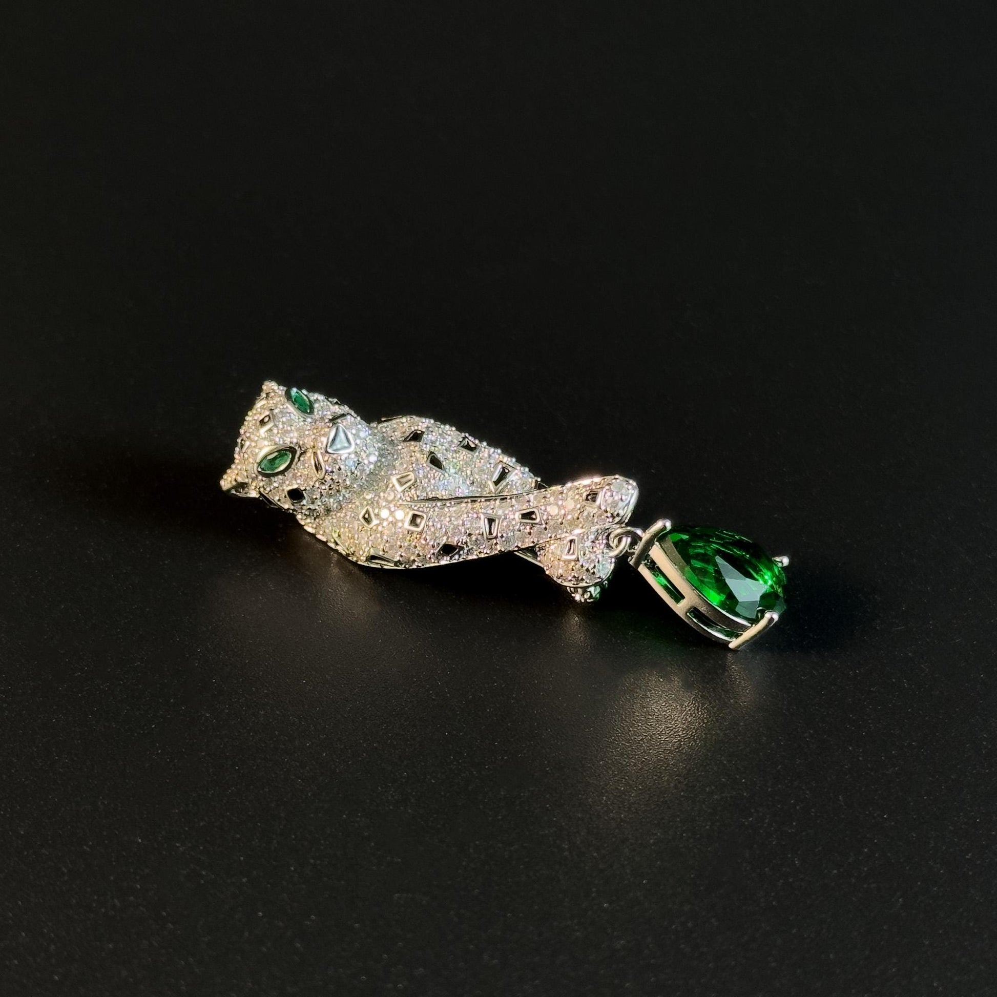 Silver Panther Brooch