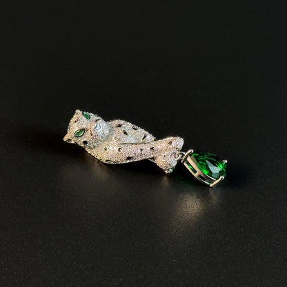 Silver Panther Brooch