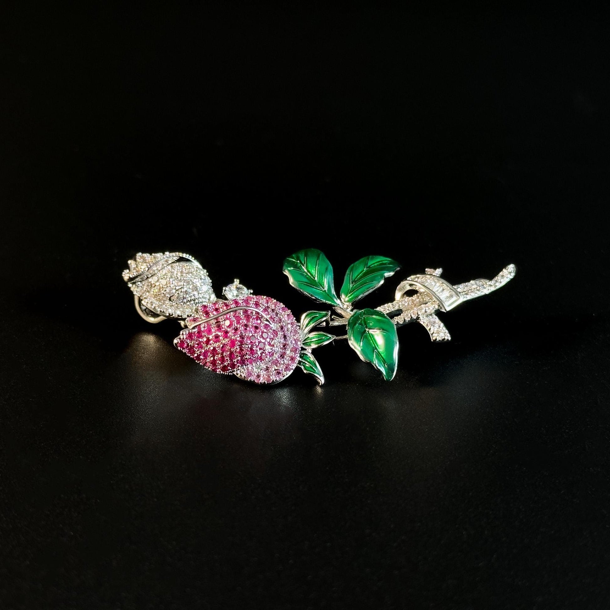 Elegant Two-Tone Rose Brooch