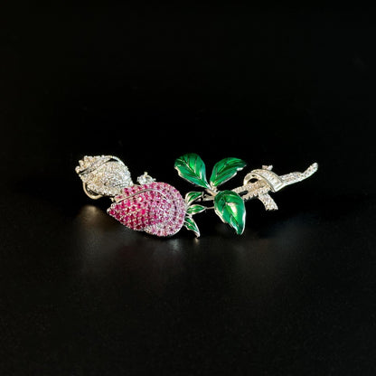 Elegant Two-Tone Rose Brooch