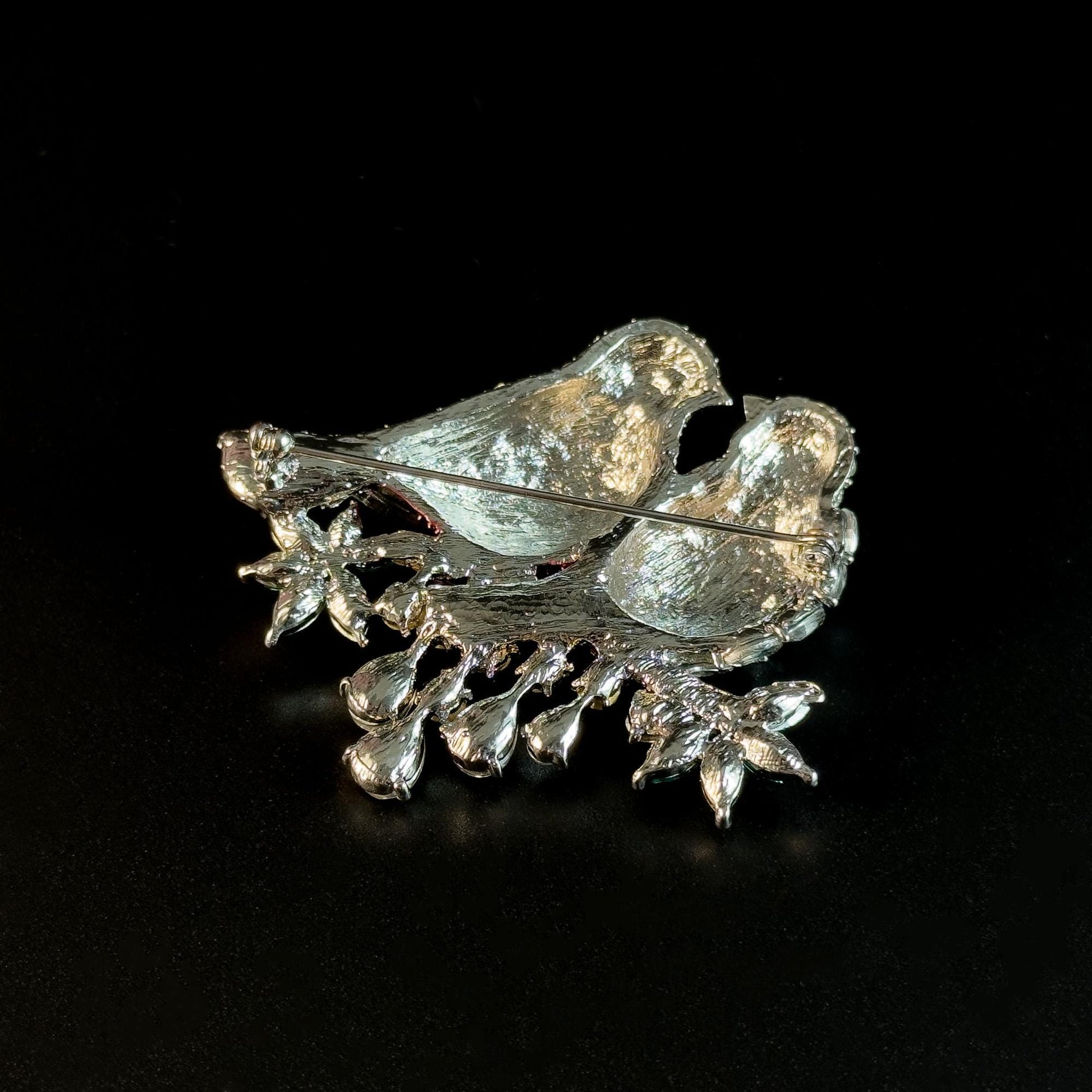 Pink Double Bird Brooch