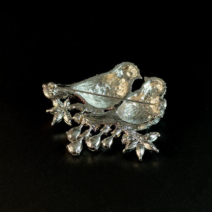 Pink Double Bird Brooch