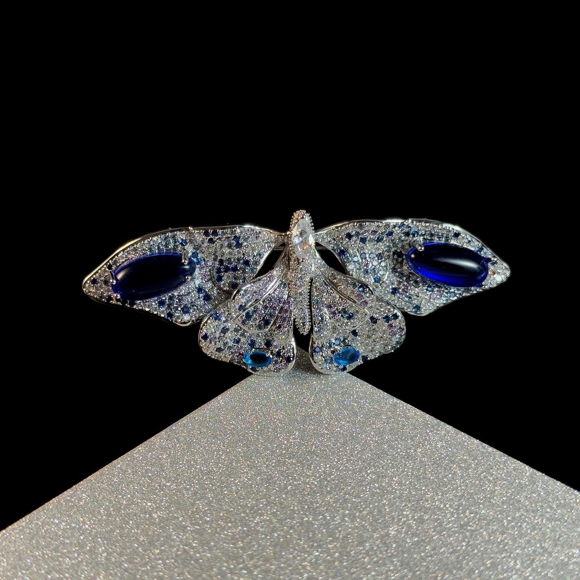 Sapphire Crystal Butterfly Brooch