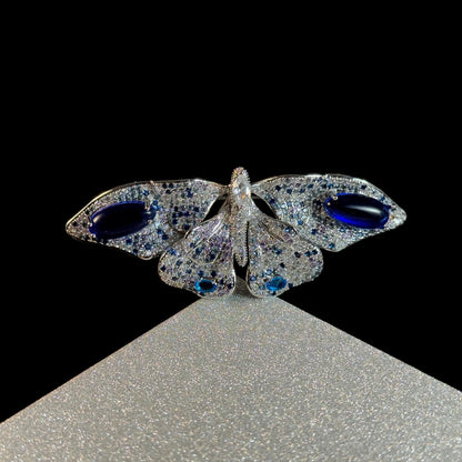 Sapphire Crystal Butterfly Brooch