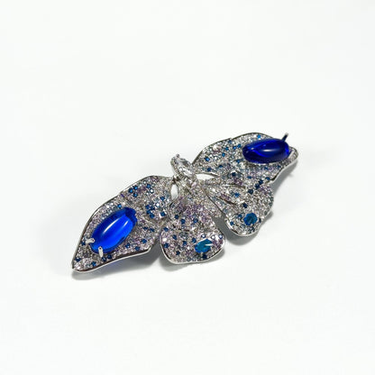 Sapphire Crystal Butterfly Brooch