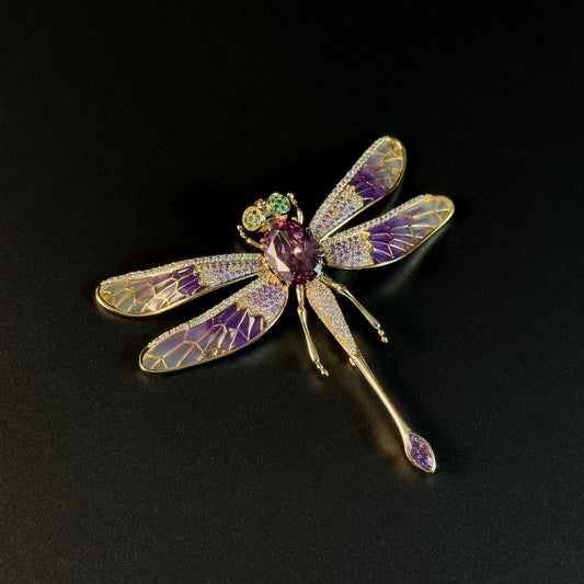 Purple Dragonfly Brooch