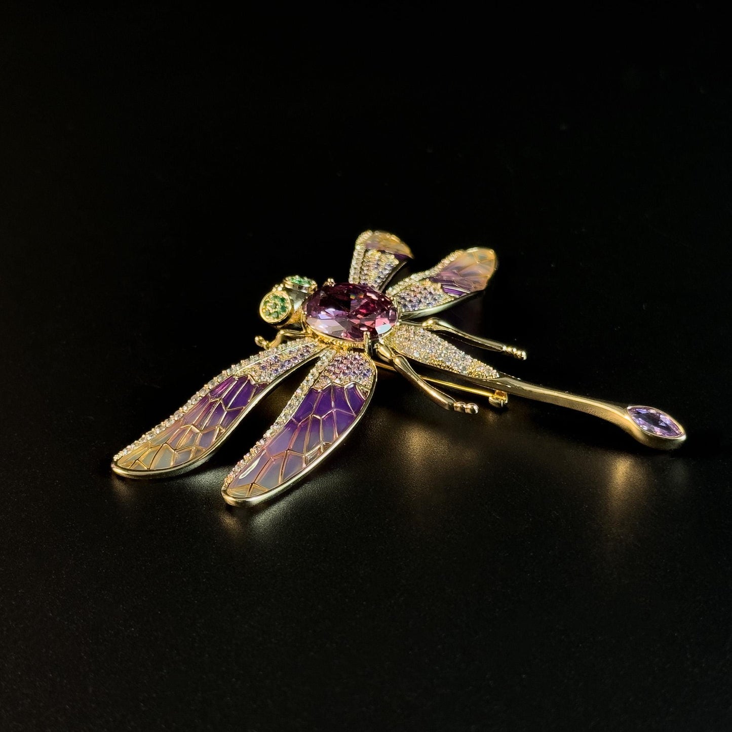 Purple Dragonfly Brooch