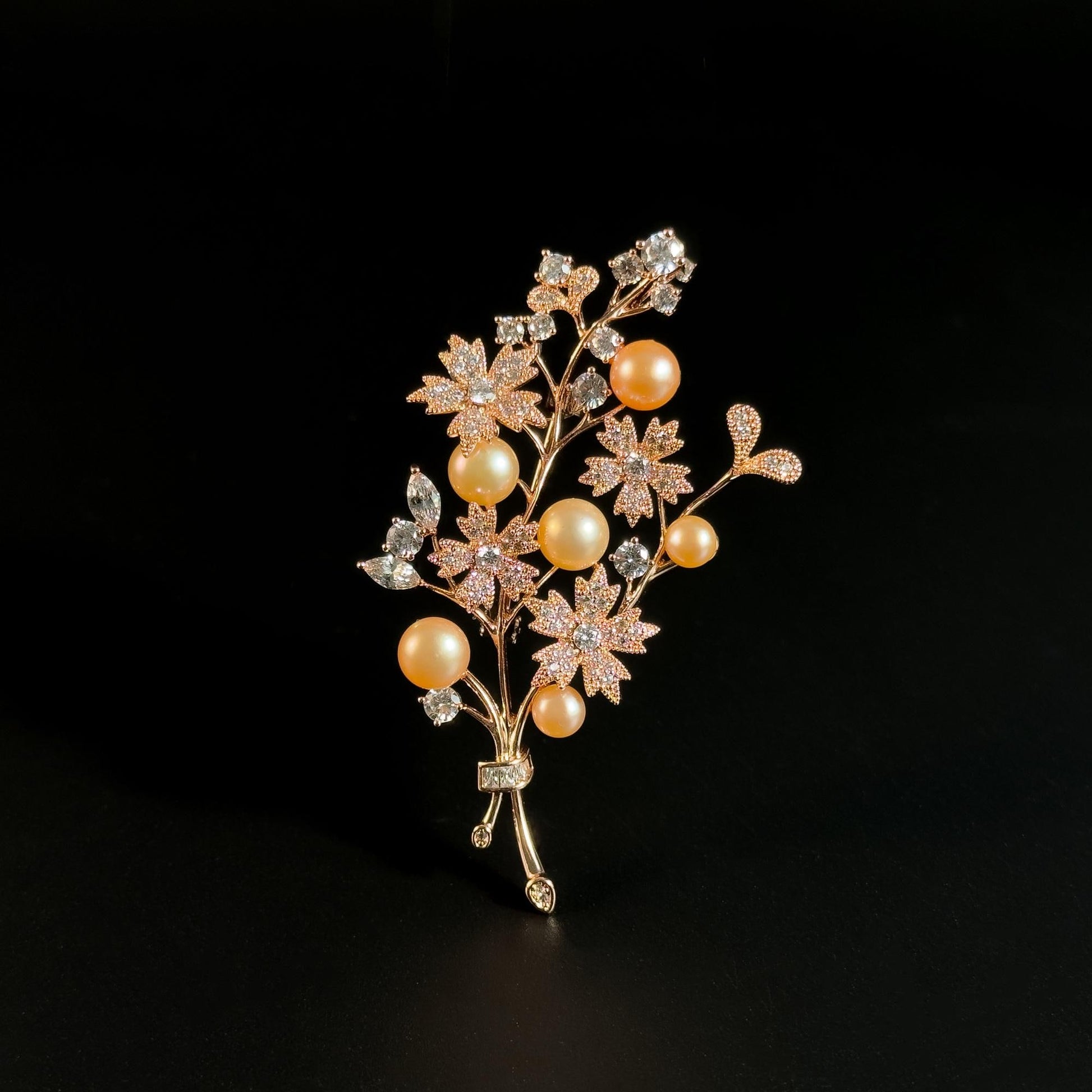 Pink Pearl Bouquet Brooch