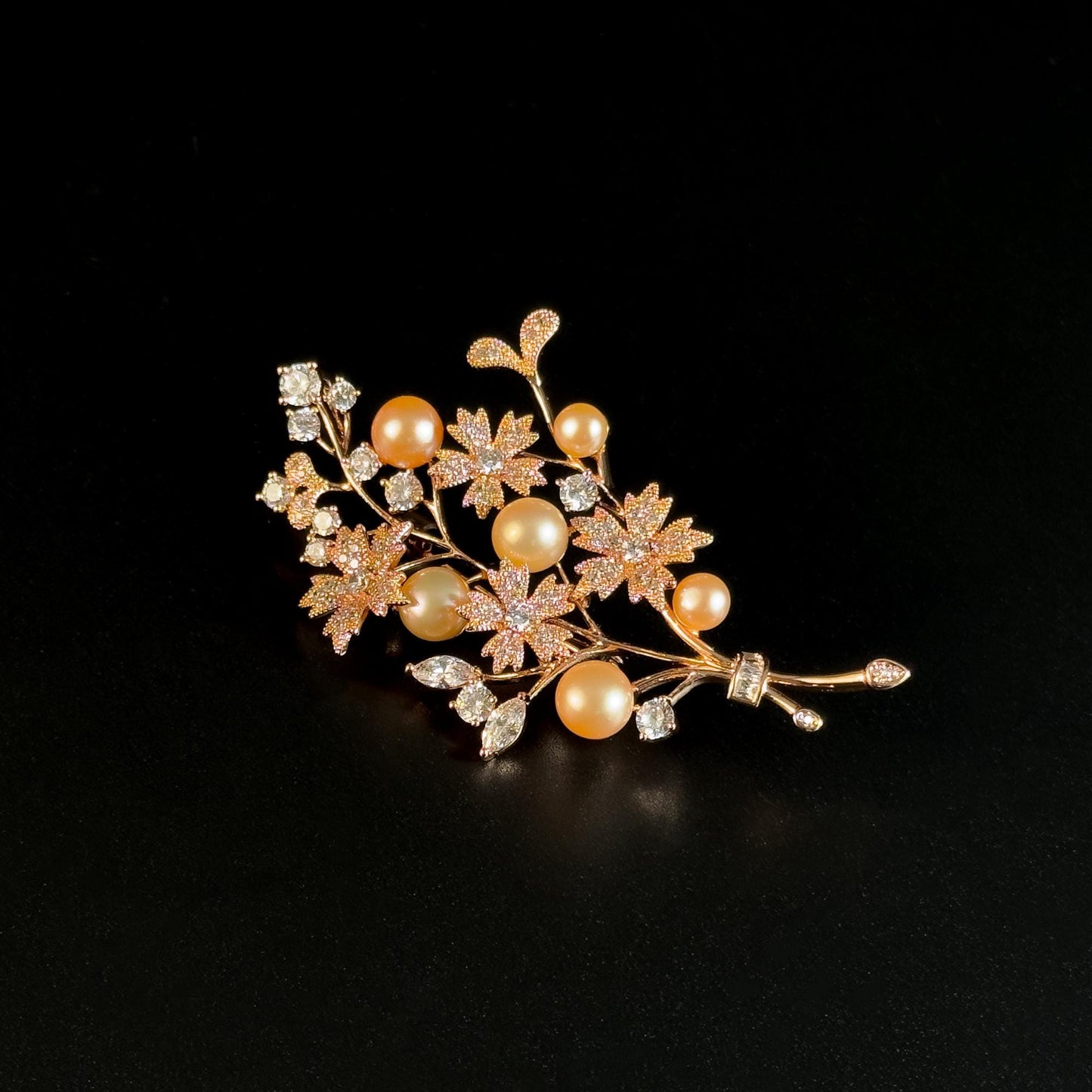 Pink Pearl Bouquet Brooch