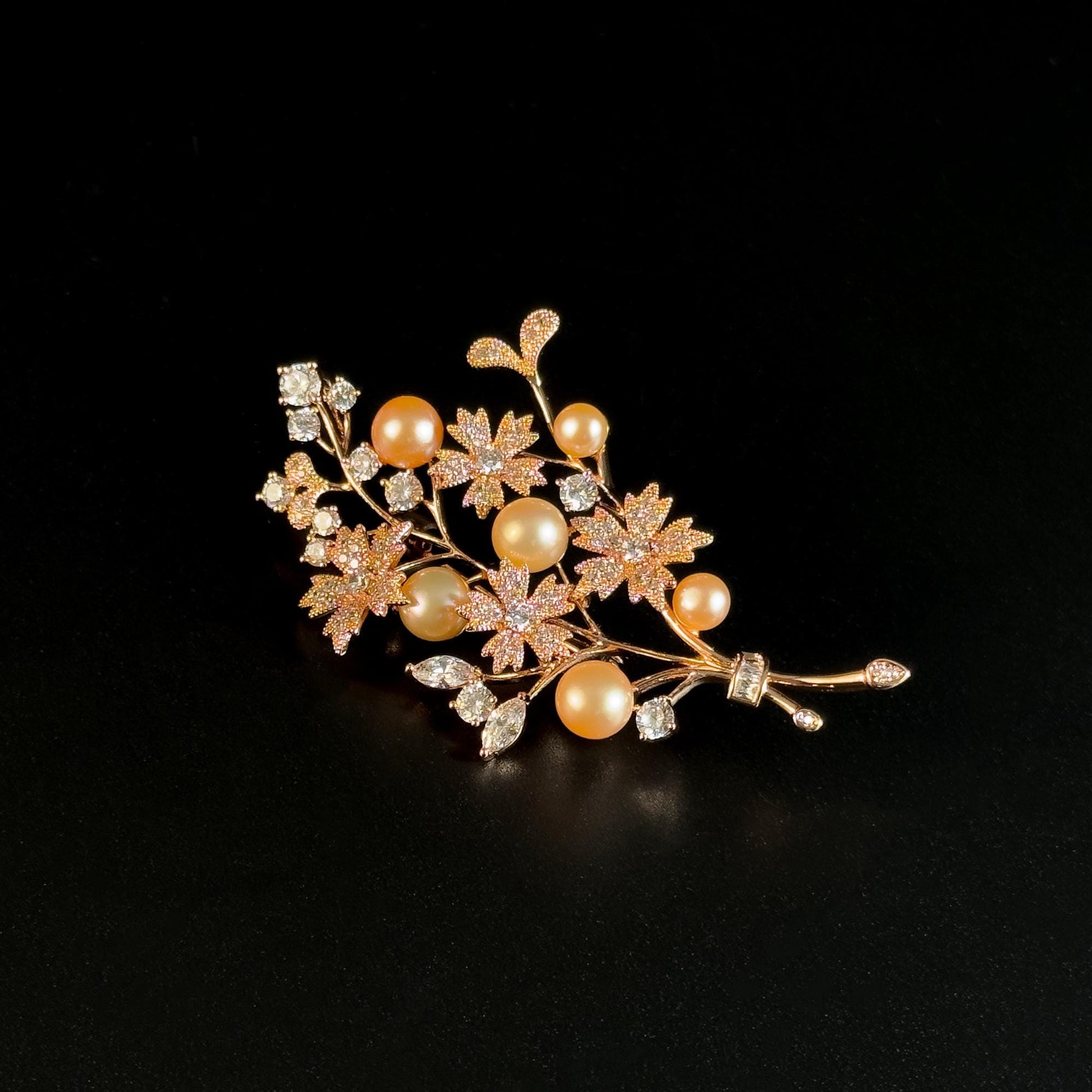 Pink Pearl Bouquet Brooch