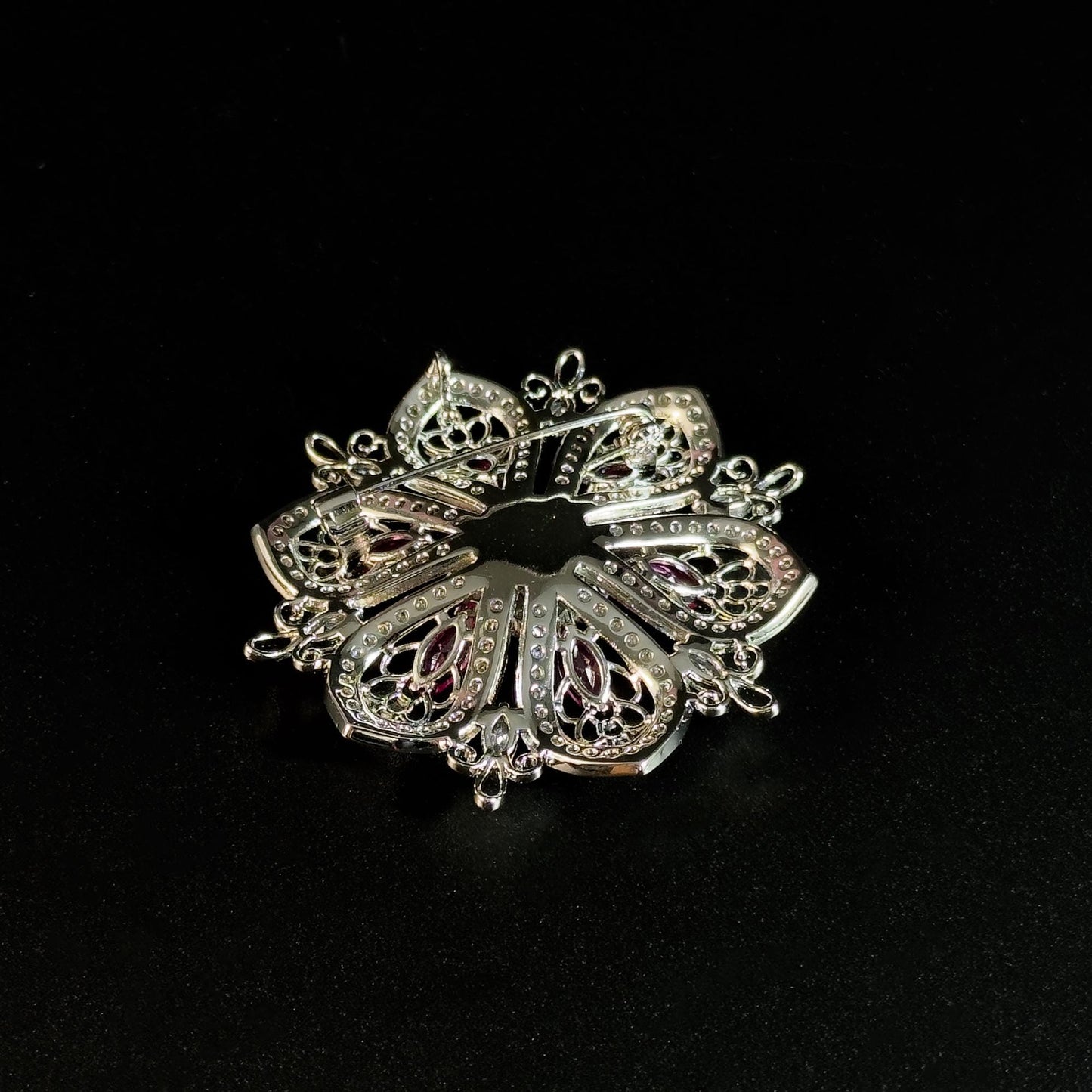 Ruby Flower Brooch