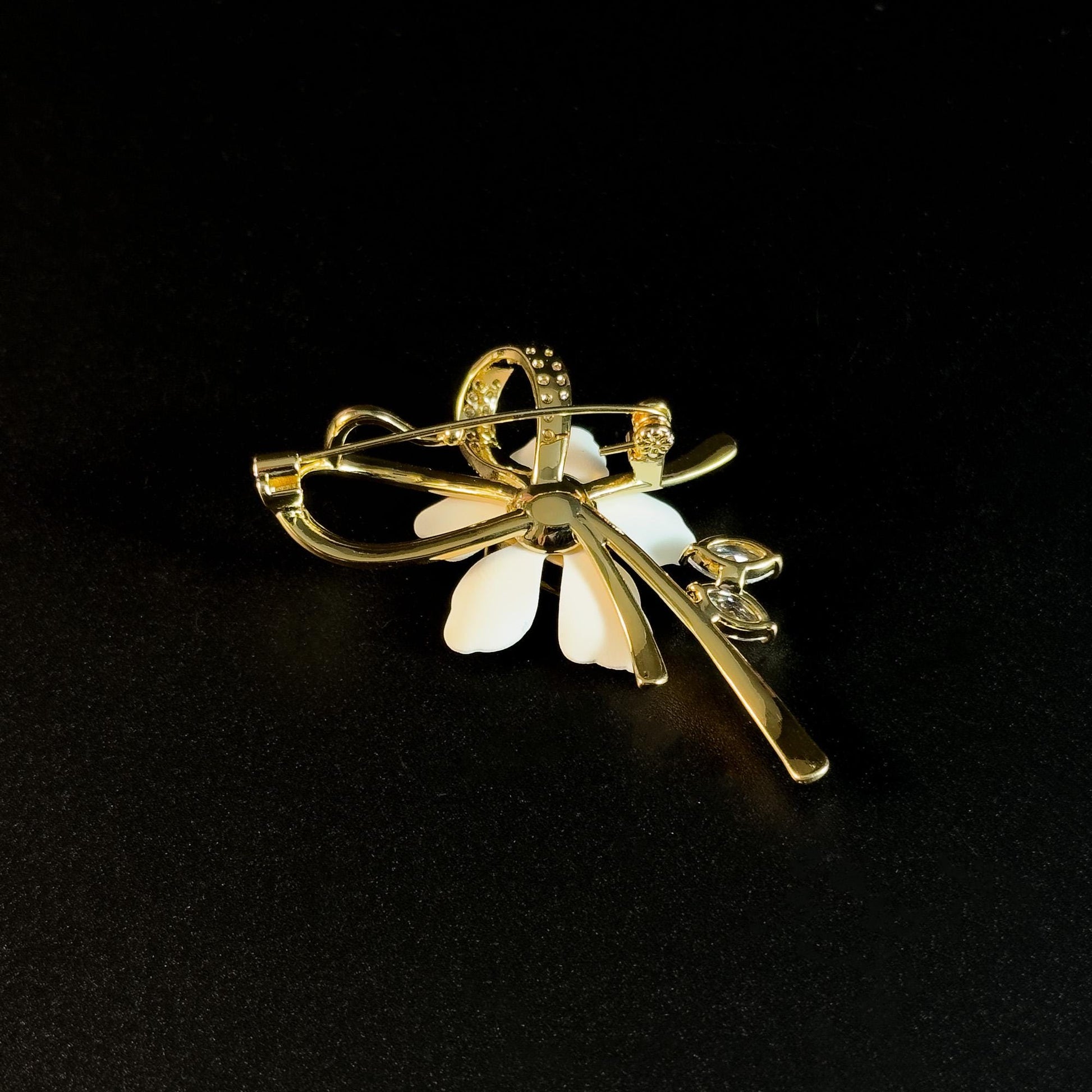 Elegant White Flower Brooch