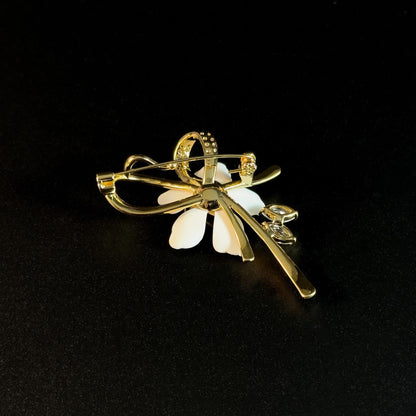 Elegant White Flower Brooch