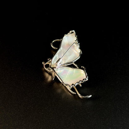 White Mother-of-Pearl Butterfly Brooch