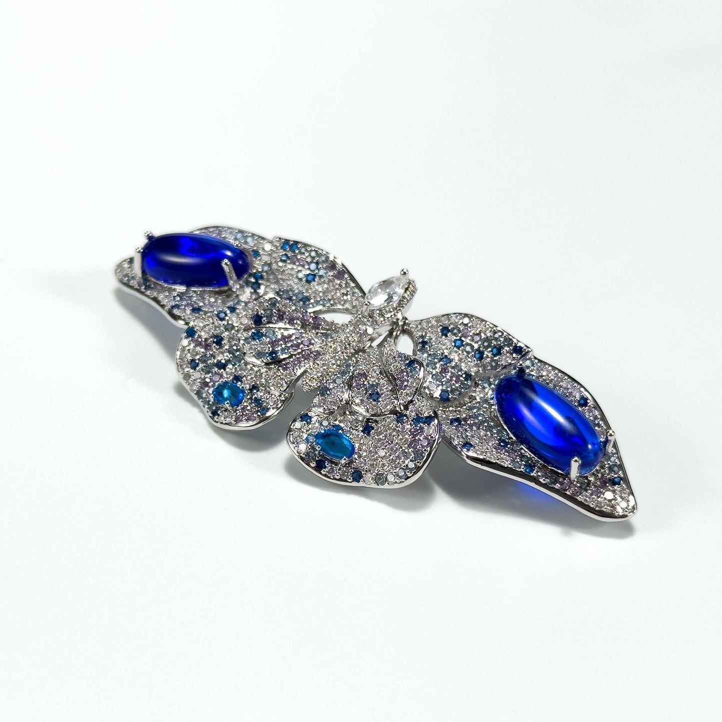 Sapphire Crystal Butterfly Brooch