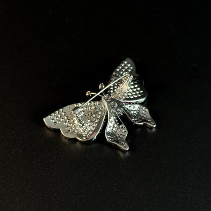 Rose-Pink Butterfly-Shaped Brooch
