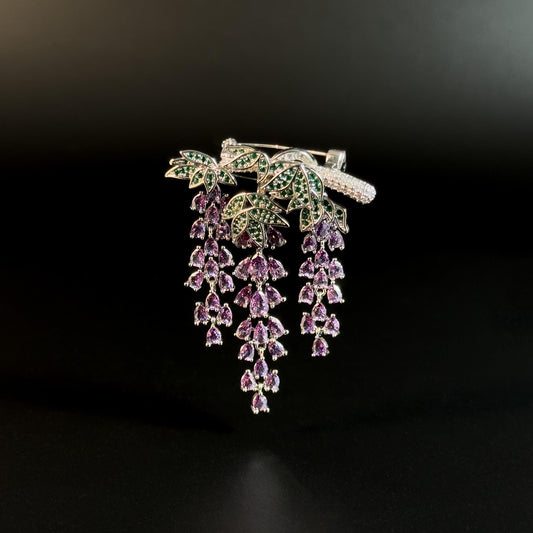 Amethyst Grape Brooch