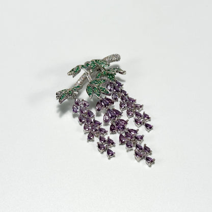 Amethyst Grape Brooch