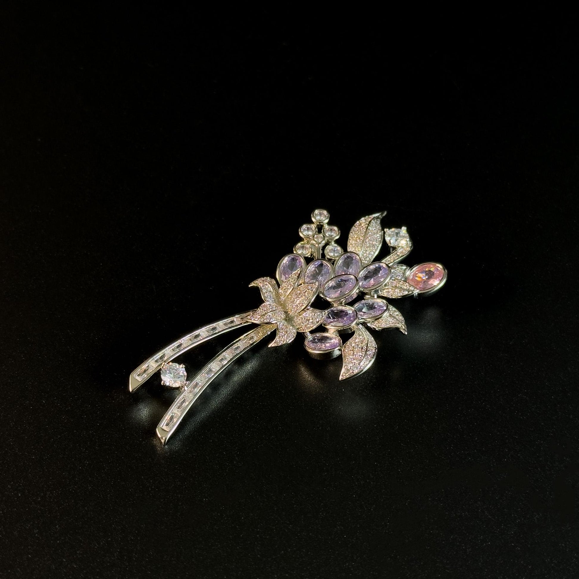 Zirconia Bouquet Brooch