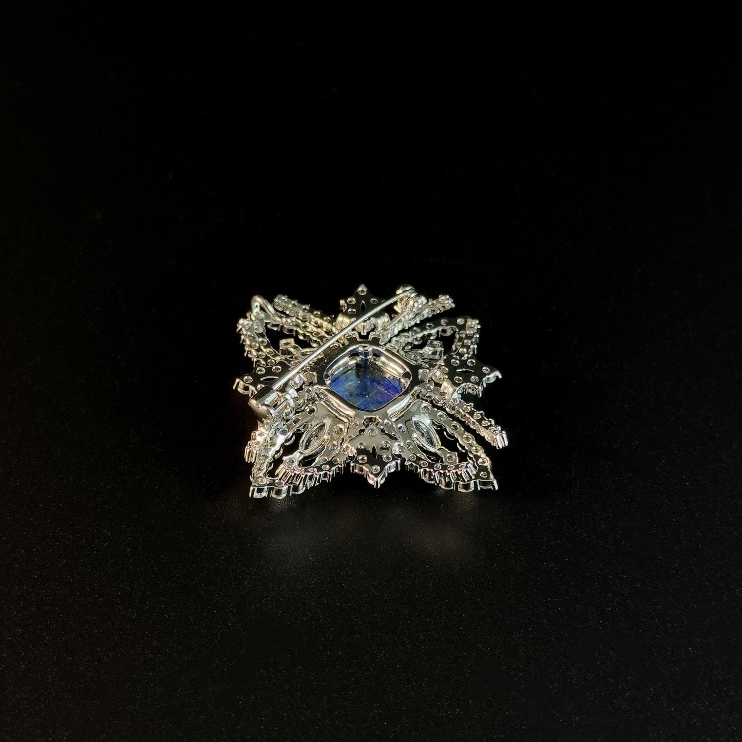 Sapphire Flower Brooch