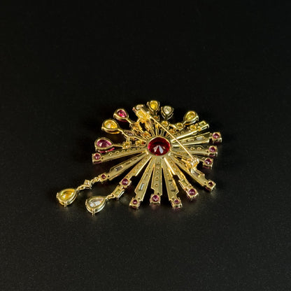 Colorful Fireworks-Shaped Pendant Brooch