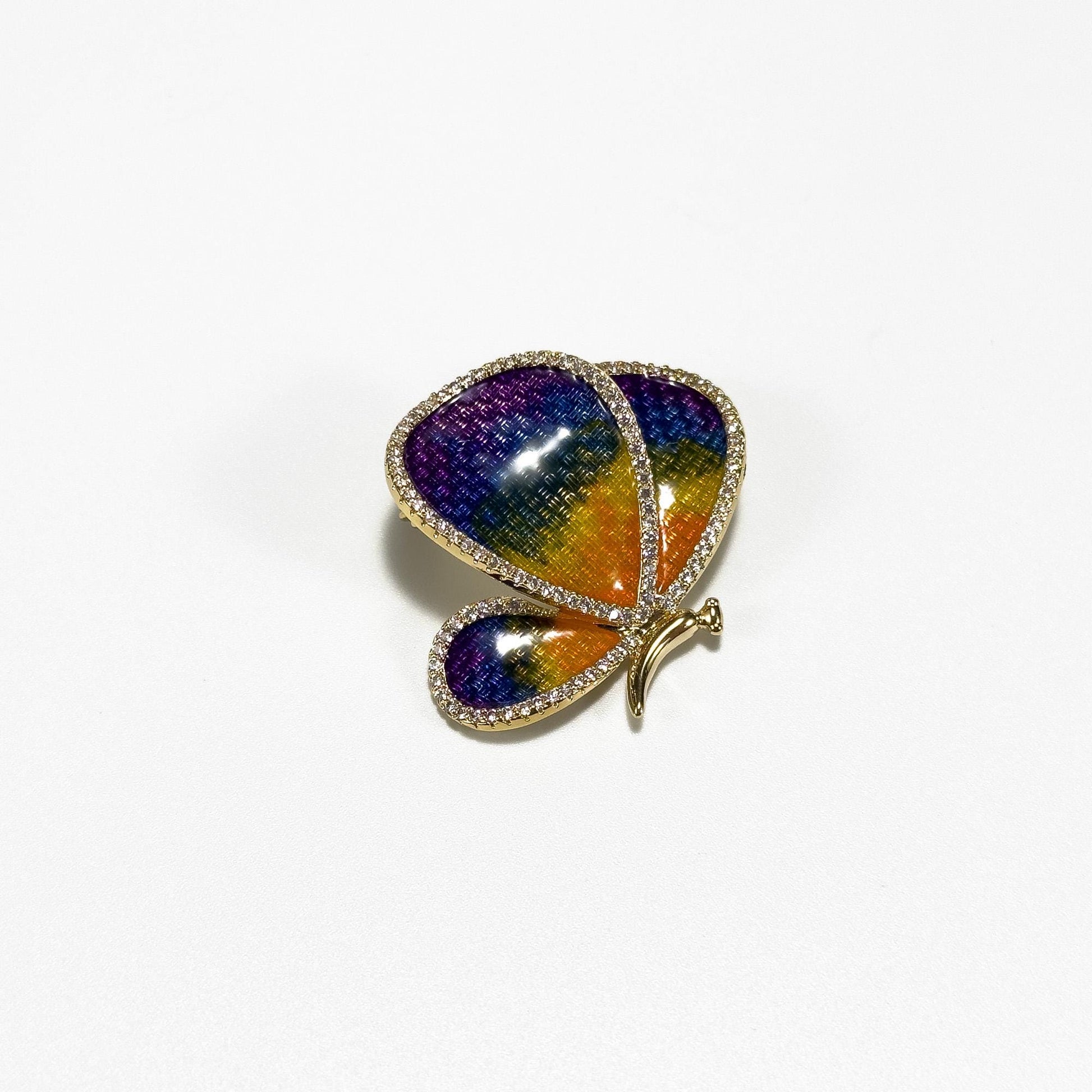 Enameled Butterfly Brooch