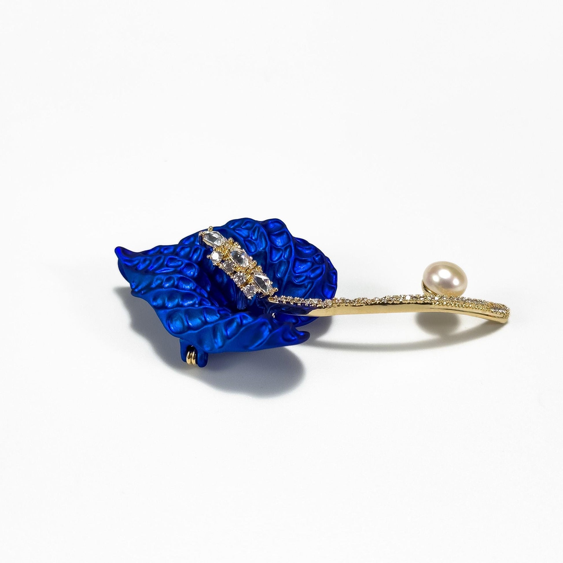Luxury Red and Blue Calla Lily Brooch
