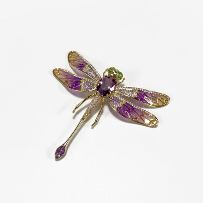 Purple Dragonfly Brooch
