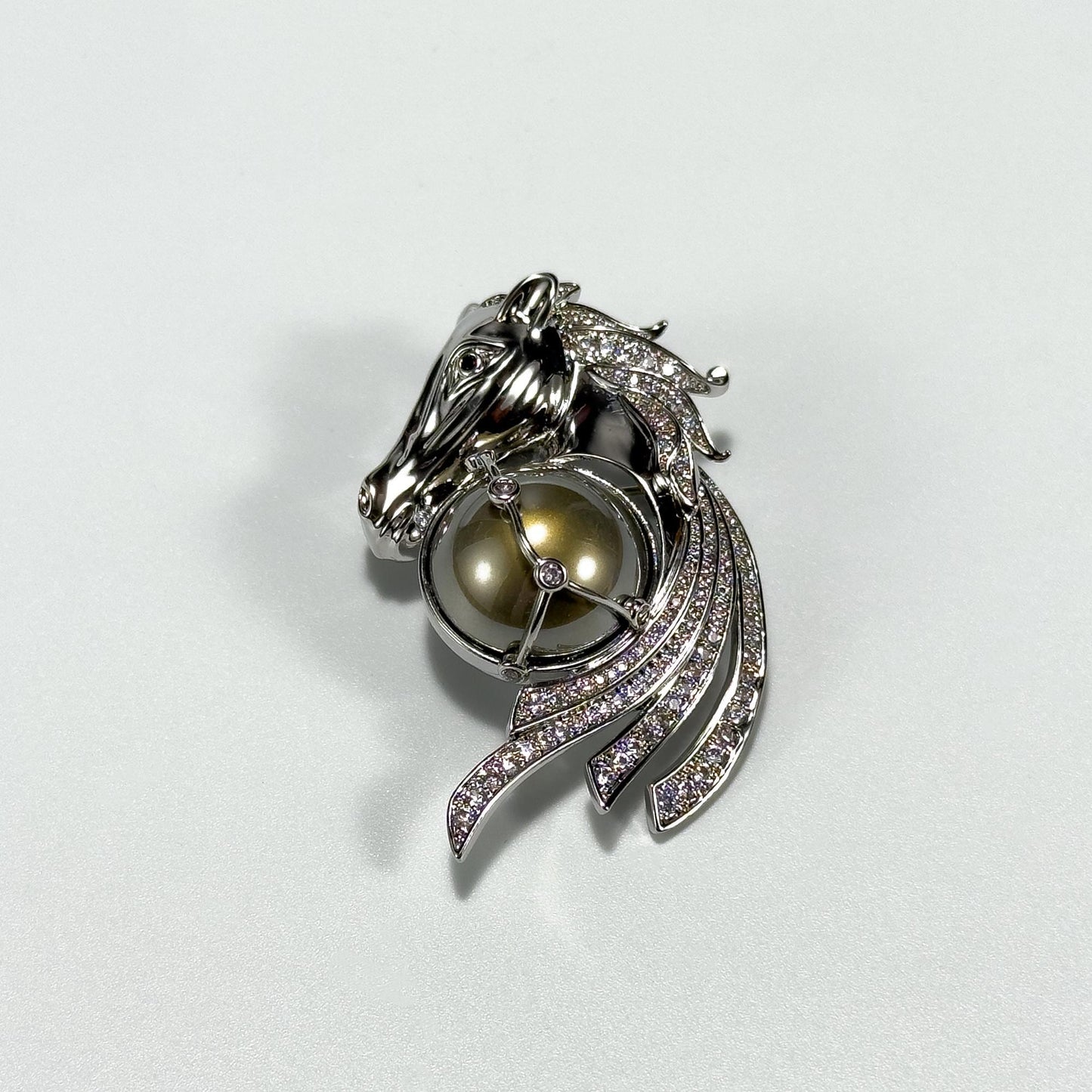 Stylish Horse Head Brooch with Sophisticated Tassel Details