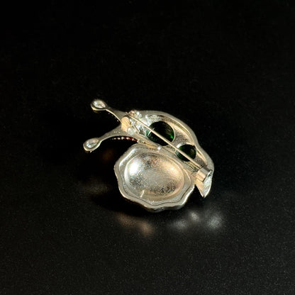 Emerald and Pink Diamond Snail Brooch